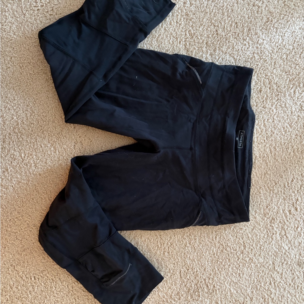 Athleta Black High-Rise Drawstring Leggings